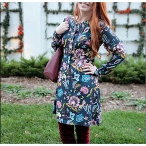 LOFT Petites Green Floral/Paisley Midi Dress Sz 4P Garden Party/Brunch